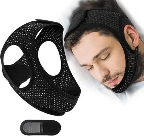 GNAYE sleep apnea chin strap device shown in black color