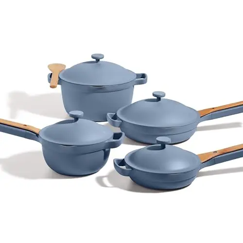 Our Place cookware set on gas stove