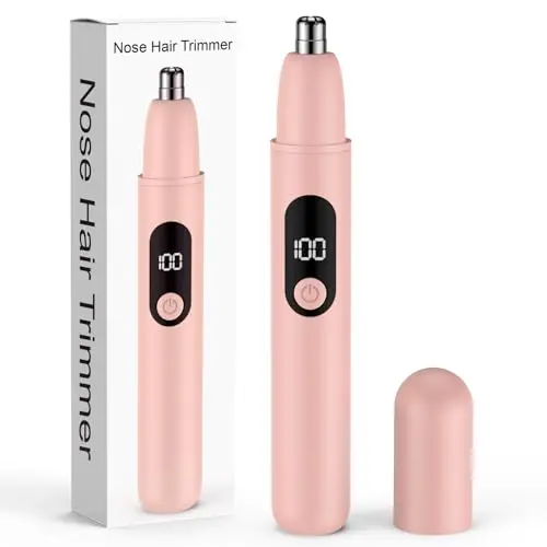 Bilitase pink nose hair trimmer with LED display