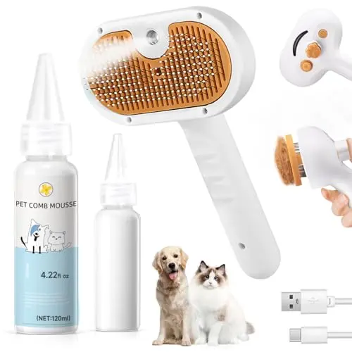 FASHIONARI white pet steam brush with spray function