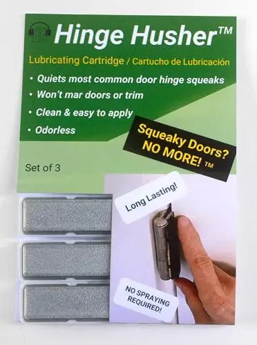 Hinge Husher magnetic lubricant cartridges for door hinges