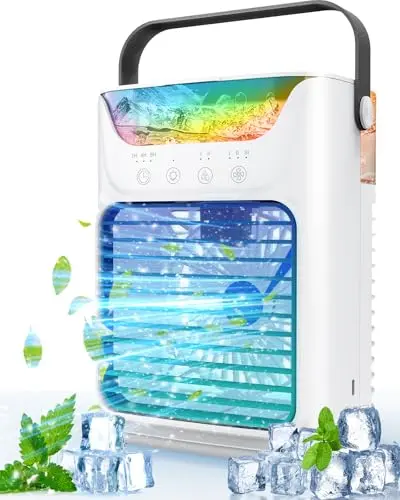 Asingleer portable air conditioner with colorful LED lights