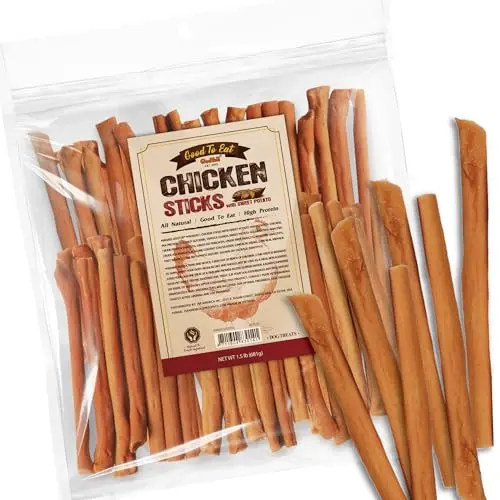 Gootoe chicken and sweet potato dog sticks in packaging