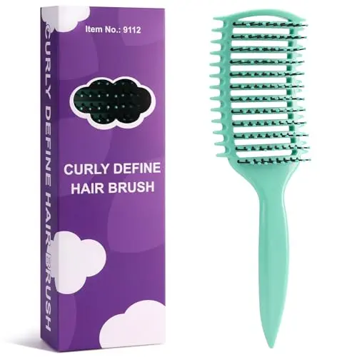 Manrator curl defining brush with vented design in green
