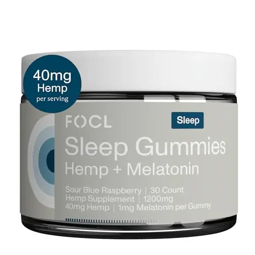 FOCL Sleep Gummies in sour blue raspberry flavor