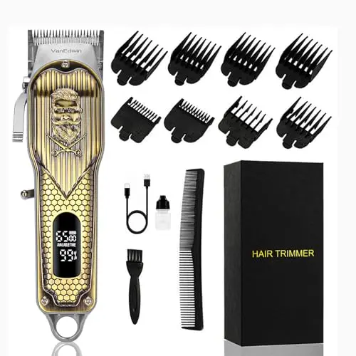 VanEdwin professional cordless hair clipper with waterproof design and LED display
