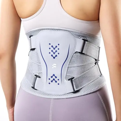 Fitomo back brace with stretch knit fabric and ventilated mesh