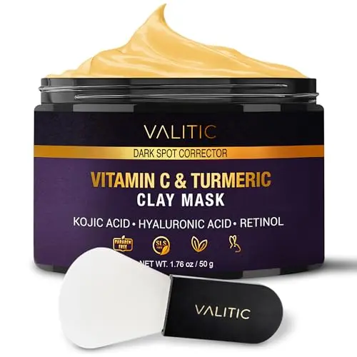 VALITIC Vitamin C and Turmeric clay mask jar with brush