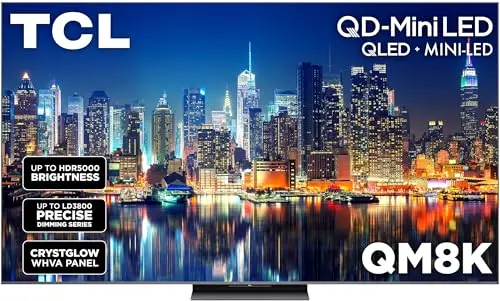 TCL QM8K large-screen TV with high refresh rate for immersive gaming