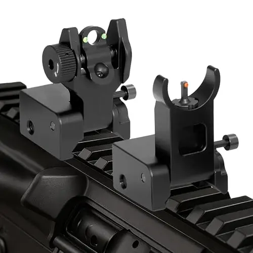 Lpraer canted backup iron sights with red and green fiber optic dots