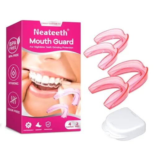 NEATEETH thin pink mouth guard for women with travel case