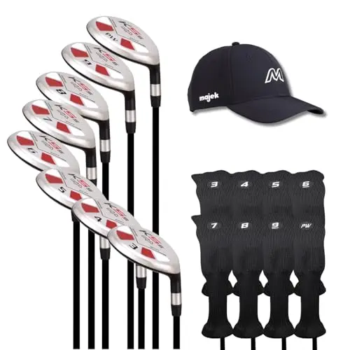 MAJEK K5s hybrid golf set for seniors with headcovers and hat