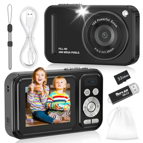 WITYEAH black digital camera with compact design for kids