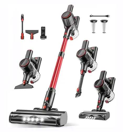 TITIPOY cordless stick vacuum with LED display and V-brush