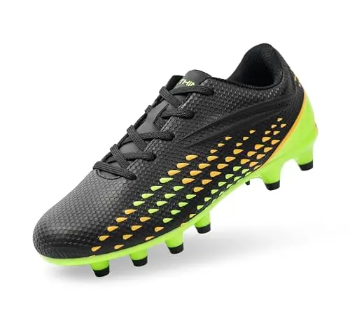 FEETHING kids soccer cleats in black color with modern design