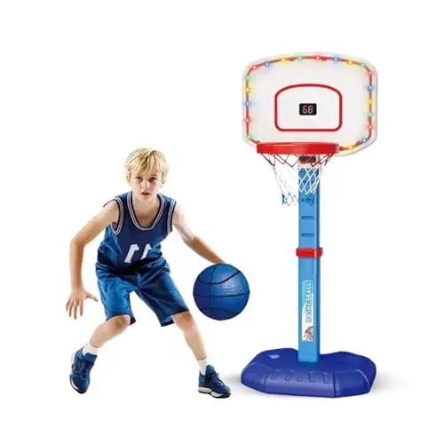 Ebuuu basketball hoop set with digital scoreboard and adjustable height