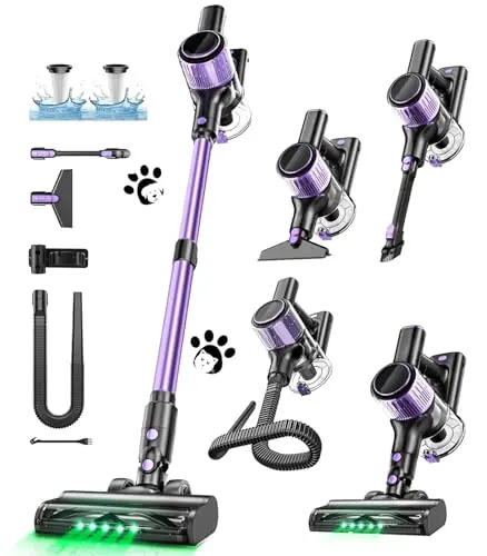 OIRFND cordless stick vacuum with green LED light