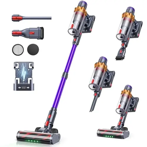 OZEECO cordless stick vacuum with self-standing design for pet hair