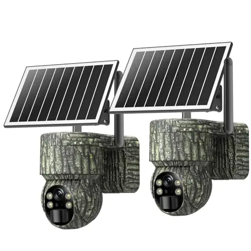 SEHMUA 4G LTE cellular trail camera two-pack with solar panels in camouflage