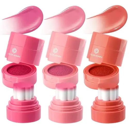 Color Nymph Liquid Blush Trio with flower stamp applicator