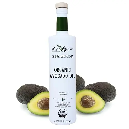 Pura Grove organic avocado oil glass bottle