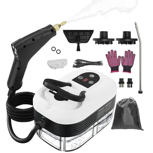 Goyappin white handheld steam cleaner with professional features