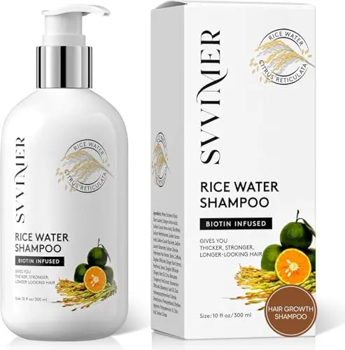 Svvimer Rice Water Hair Growth Shampoo with biotin