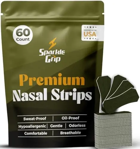 Sparkle Grip wide-body nasal strips for snoring and breathing