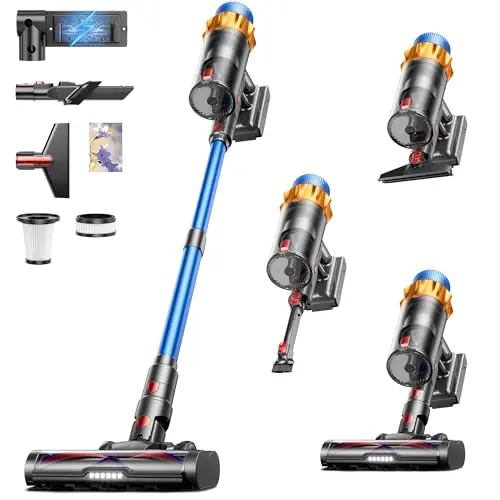 Robust 5 cordless stick vacuum with LED display and anti-tangle brush