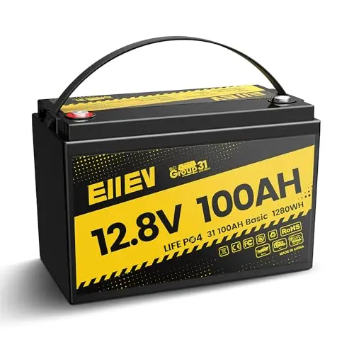 Eiiev 12V 100Ah LiFePO4 battery with low-temperature protection