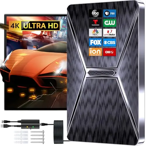 AXEVOI TV Antenna sleek design with lightning texture for indoor use