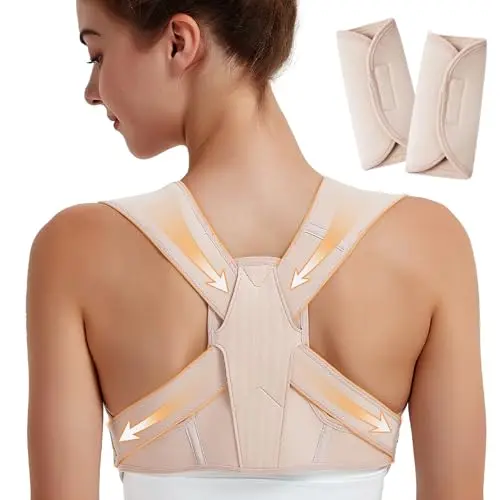 SHAPERKY posture corrector with ergonomic shoulder straps and cushion pads