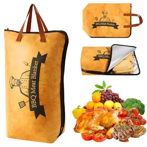 LiKiLiKi insulated BBQ blanket for resting meat with wide-mouth design