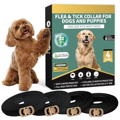 Puyrzoe 4-pack flea and tick collars in black