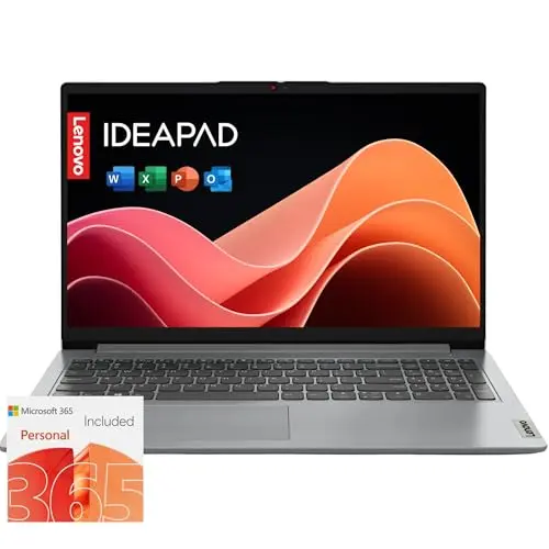 Lenovo IdeaPad 1i laptop in black with 15.6 inch display