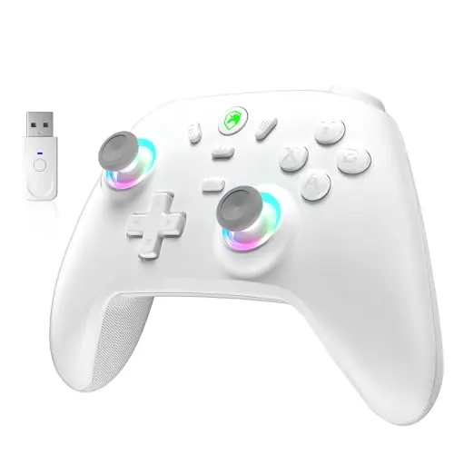 ECHTPower wireless gaming controller with hall effect joystick and RGB lighting