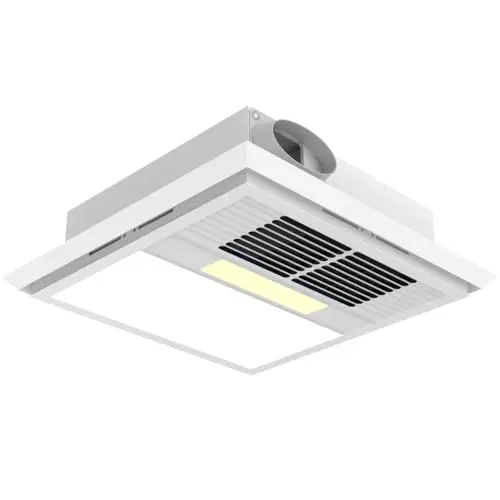 FLYINGFOX DC bathroom exhaust fan with LED light and heater in white finish