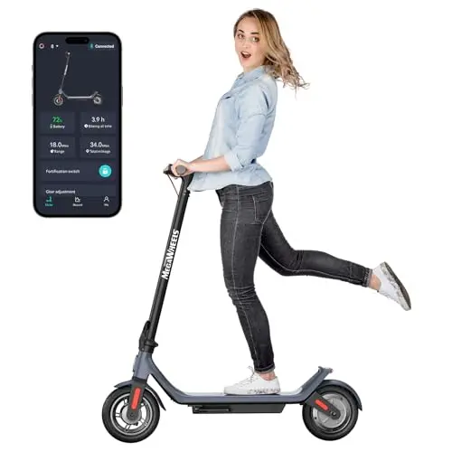 MEGAWHEELS A1C electric scooter with app control and pneumatic tires