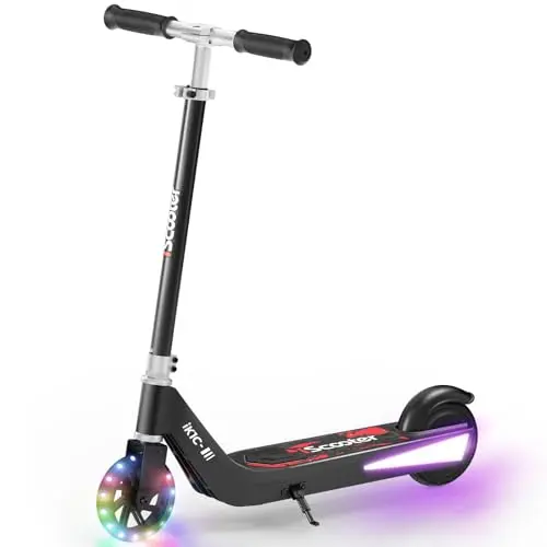 iScooter iK1 kids electric scooter with magnetic charging and light-up wheels