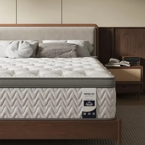 SLEEP100 hybrid mattress with zoned support for shoulder and lumbar pain relief