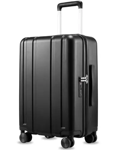 LUGGEX Standard Carry On luggage with hard shell and spinner wheels