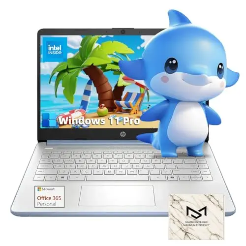 HP 2025 14-inch laptop in sky blue
