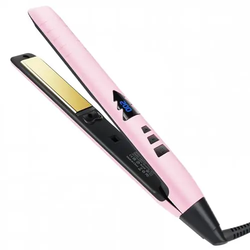 Sernaxi pink hair straightener and curler 2-in-1 tool for fine hair