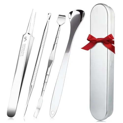 BLAAROOM professional blackhead remover tool kit with four stainless steel instruments