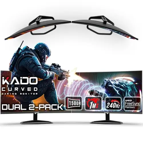 Kado 27-inch curved gaming monitor with dual setup