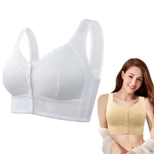 Mona Bra front closure bra for elderly women in white