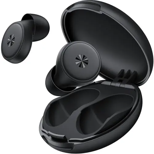BIGOOD black silicone earplugs with compact carrying case