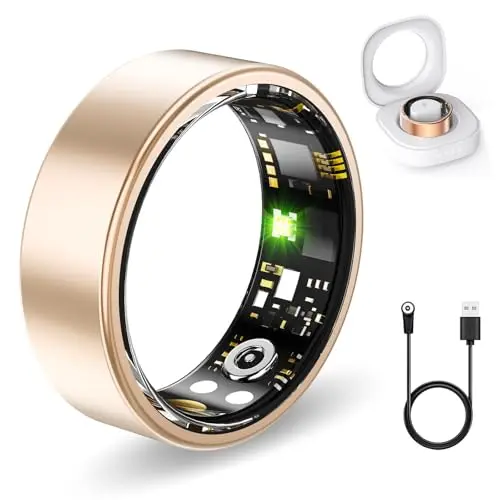 FKGZJF smart ring in gold with health monitoring features