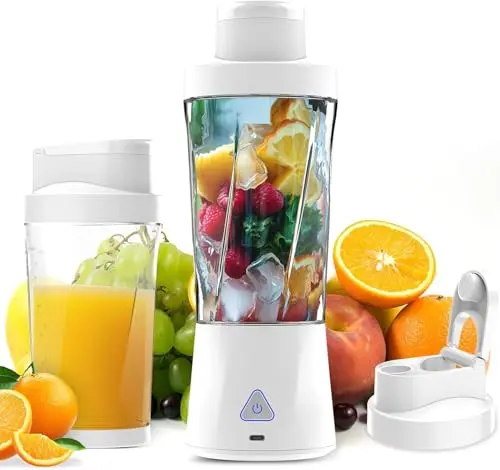 BESNOOW portable blender with white finish and travel lid