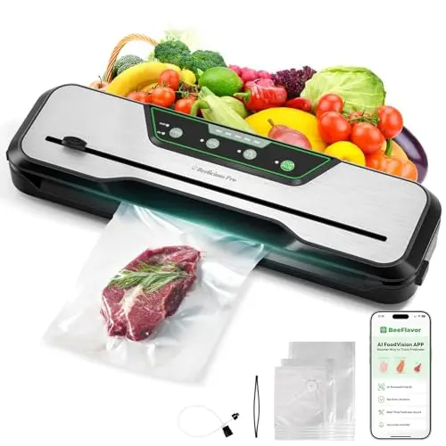 Beelicious Pro automatic vacuum sealer in stainless steel